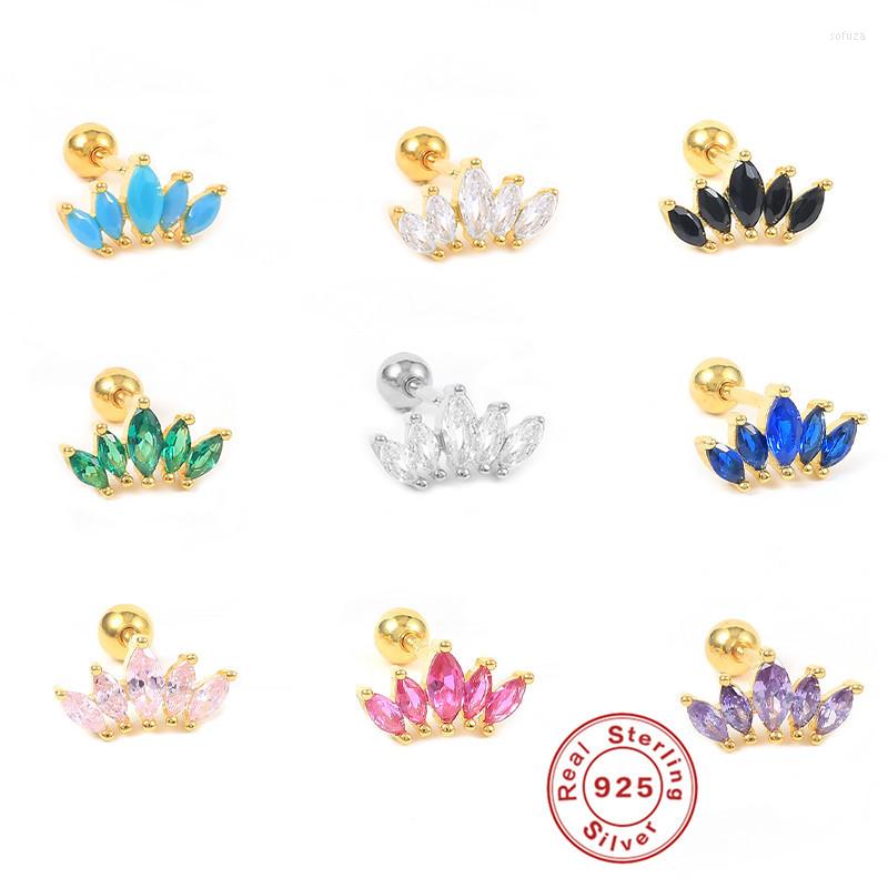 Stud Earrings 1Piece Multicolor Zircon Stone Crown For Women 925 Sterling Silver Cartilage Piercing Jewelry Accessories
Stud Earrings 1Piece Multicolor Zircon Stone Crown For Women 925 Sterling Silver Cartilage Piercing Jewelry Accessories