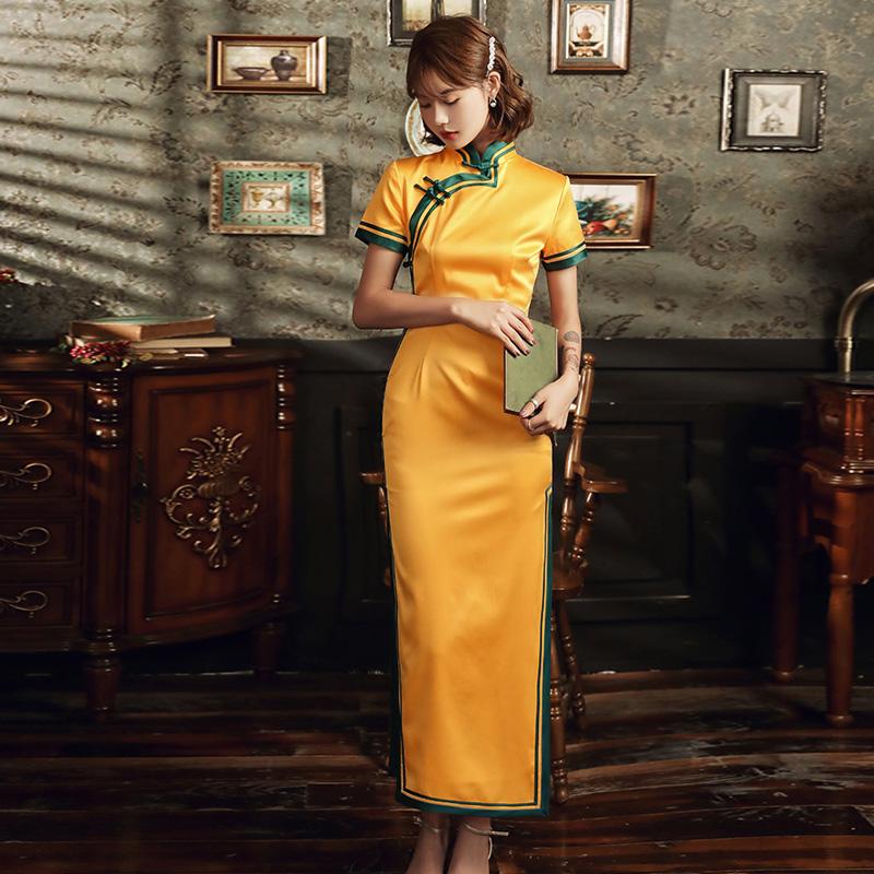 Ethnic Clothing Autumn Chinese Tradition Sexy Women Qiapo Long Cheongsam Short Sleeve Qipao Classic Plus Size 3XL 4XL Evening Gown Vestidos
Ethnic Clothing Autumn Chinese Tradition Sexy Women Qiapo Long Cheongsam Short Sleeve Qipao Classic Plus Size 3XL 4XL Evening Gown Vestidos
