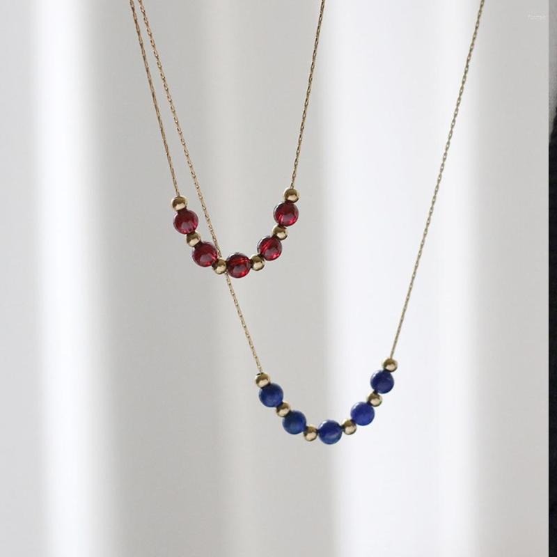 Pendant Necklaces Titanium Steel Plating 18k Gold Necklace Natural Garnet Lapis Lazuli For Woman Clavicle Chain High Quality Jewelry Gift
Pendant Necklaces Titanium Steel Plating 18k Gold Necklace Natural Garnet Lapis Lazuli For Woman Clavicle Chain High Quality Jewelry Gift