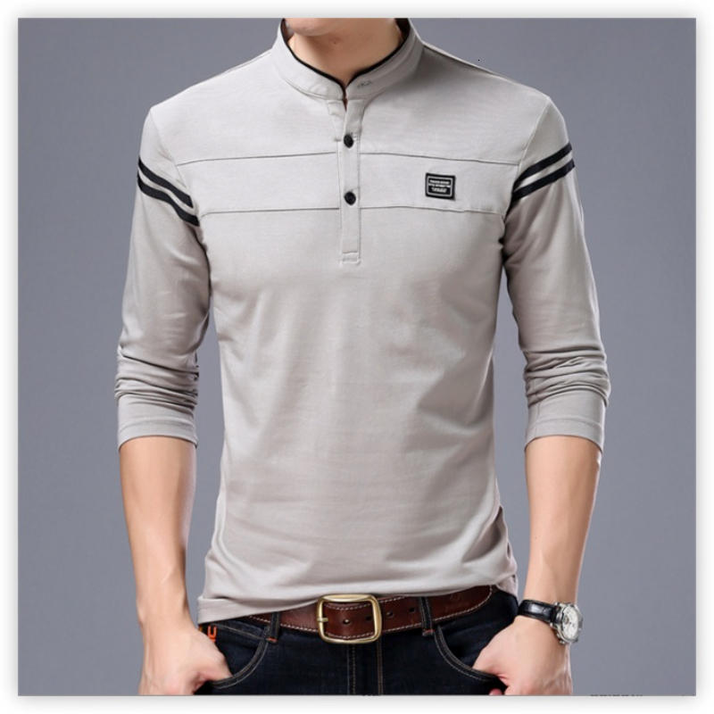 Men's Polos Autumn Men's Mandarin Collar Long Sleeve Tshirts Trend Slim Cotton Korean Style Polo Shirt Labelling Male Tops for Spring 4XL 230217, White
Men's Polos Autumn Men's Mandarin Collar Long Sleeve Tshirts Trend Slim Cotton Korean Style Polo Shirt Labelling Male Tops for Spring 4XL 230217, White