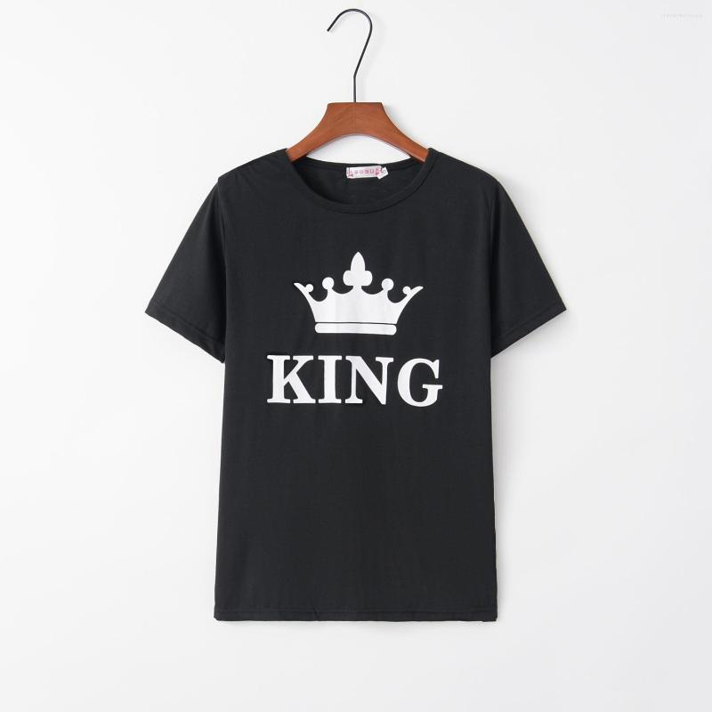 Women' T Shirts Fashion Letter Crown Printing Slim Thin Short-sleeved T-shirt Temperament Wild Couple Shirt Men Women Tops, Black male king
Women' T Shirts Fashion Letter Crown Printing Slim Thin Short-sleeved T-shirt Temperament Wild Couple Shirt Men Women Tops, Black male king