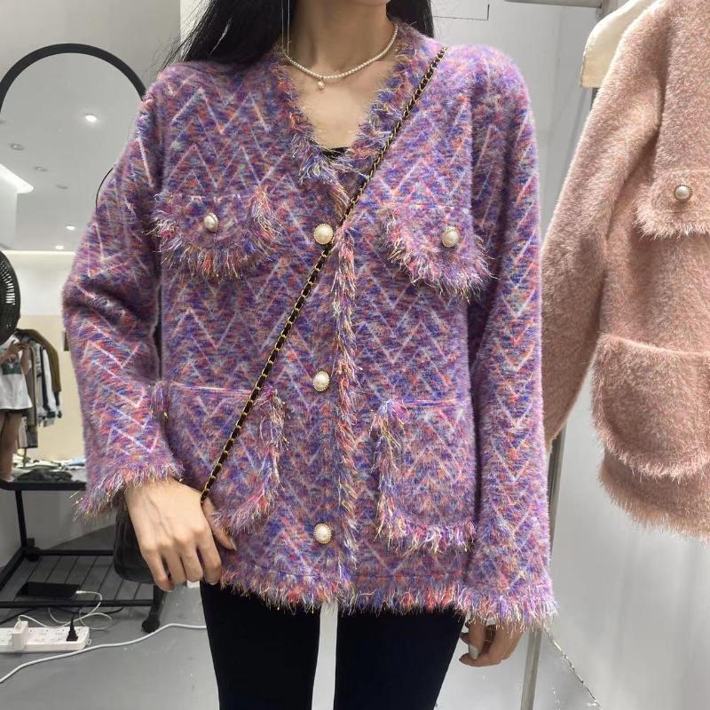 Women' Knits Tassel Imitation Mink Velvet Fragrant V-Neck Short Jacket Women' 2023 Autumn Winter Knitted Cardigan, Green
Women' Knits Tassel Imitation Mink Velvet Fragrant V-Neck Short Jacket Women' 2023 Autumn Winter Knitted Cardigan, Green