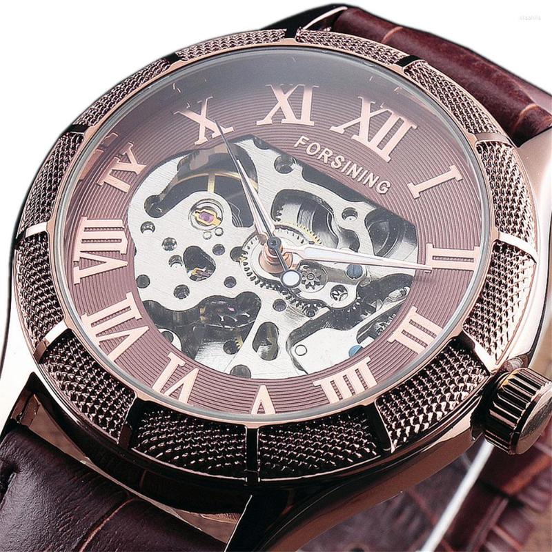 Wristwatches Forsining Skeleton Watch Transparent Roman Number Watches Men Mechanical Big Face Steampunk, Brown
Wristwatches Forsining Skeleton Watch Transparent Roman Number Watches Men Mechanical Big Face Steampunk, Brown