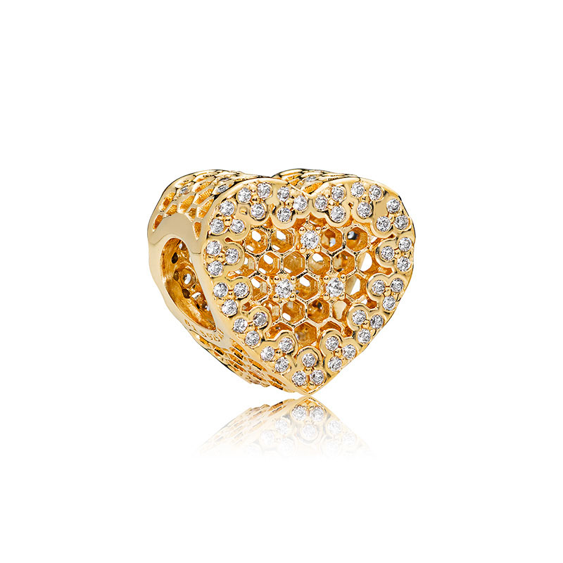 Yellow Gold plated beehive Love Heart Charm for Pandora Womens Jewelry Snake Chain Bracelet Necklaces Making Components Sparkling Charms with Original Box
Yellow Gold plated beehive Love Heart Charm for Pandora Womens Jewelry Snake Chain Bracelet Necklaces Making Components Sparkling Charms with Original Box