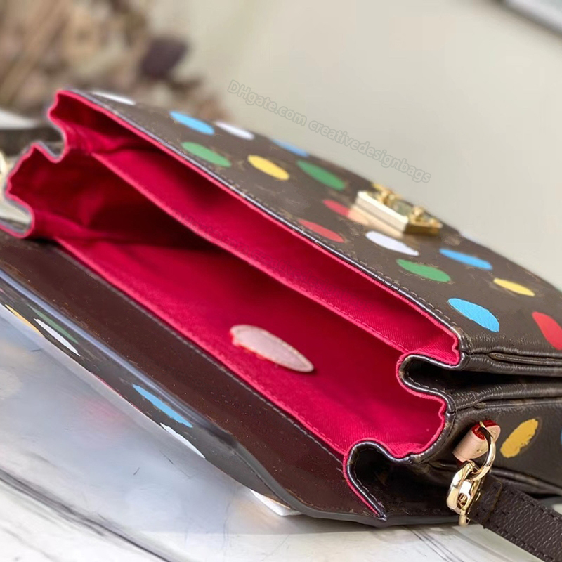 9A Shoulder Bags Messenger Bag Pochette Polka Dot Metis Hard Case Lock Canvas Leather Handbag Embossed Silk Screen Crossbody 25cm L298