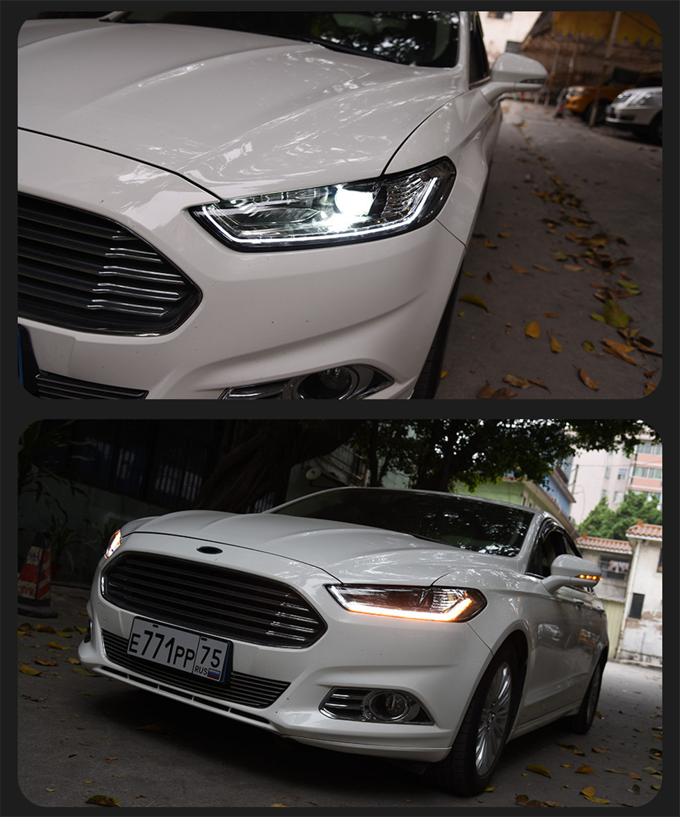 Car Goods For Ford Fusion Mondeo 20 13-20 16 Head lamp LED Headlight LED Dual Projector Headlights Replacement