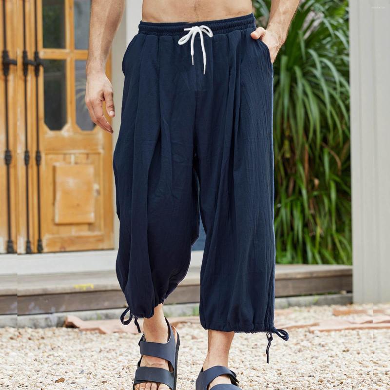 Men's Pants Male Casual Solid Cropped Drawstring Pocket Lace Up Hem Pant Loose Trouser Legs Trousers Band 13, Black
Men's Pants Male Casual Solid Cropped Drawstring Pocket Lace Up Hem Pant Loose Trouser Legs Trousers Band 13, Black