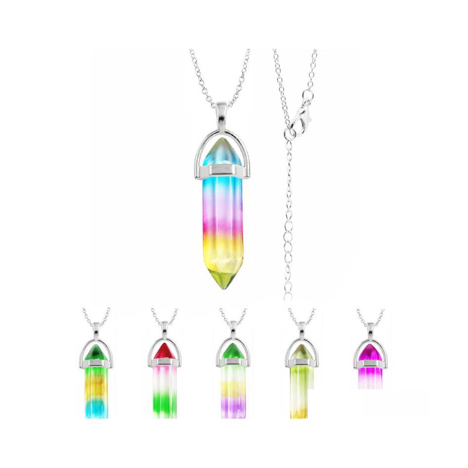 Pendant Necklaces Colour Grad Glass Crystal Hexagon Healing Chakra Necklace For Women Jewelry Drop Delivery Pendants Dhxyr
Pendant Necklaces Colour Grad Glass Crystal Hexagon Healing Chakra Necklace For Women Jewelry Drop Delivery Pendants Dhxyr