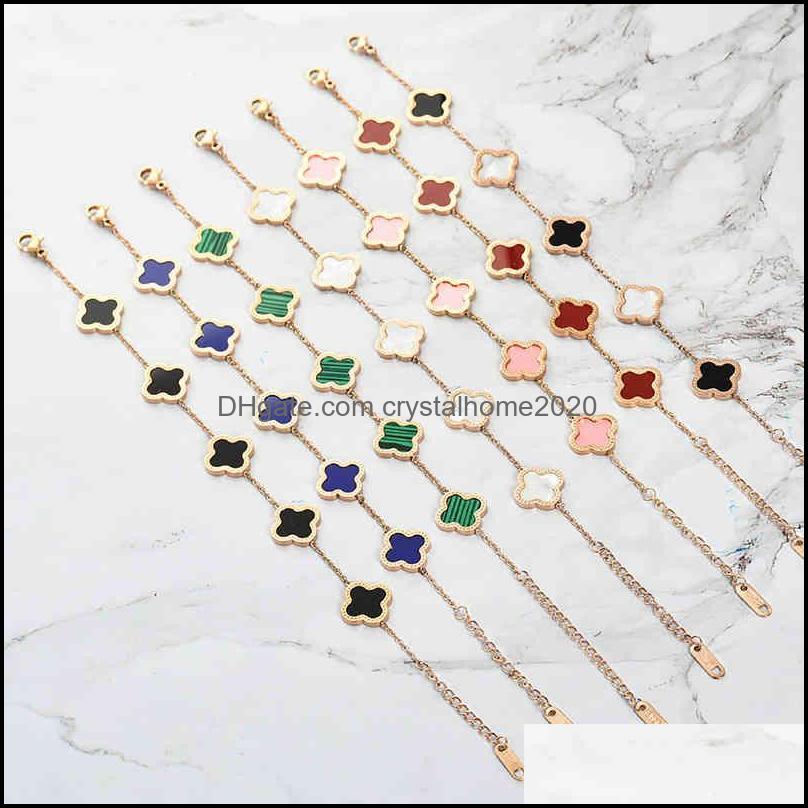 Charm Bracelets High Quality Luxury Shell Rose Gold Clover Four Leaf Stainls Steel Women Bracelet Jewelry Drop Delivery Otwiu
Charm Bracelets High Quality Luxury Shell Rose Gold Clover Four Leaf Stainls Steel Women Bracelet Jewelry Drop Delivery Otwiu