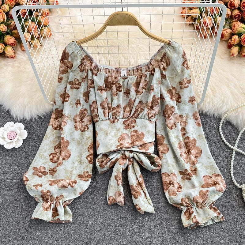 Women's Blouses & Shirts 2023 Women Spring Autumn Floral Printed Short Female Long Sleeve Tops Ladies Square Collar Slim K25, Light green
Women's Blouses & Shirts 2023 Women Spring Autumn Floral Printed Short Female Long Sleeve Tops Ladies Square Collar Slim K25, Light green