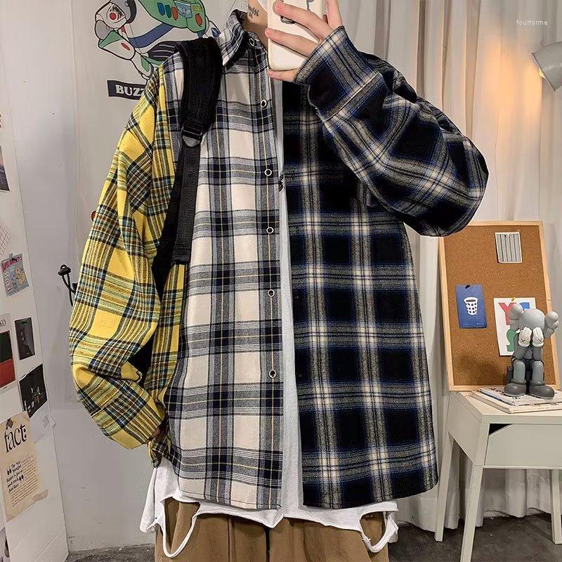 Men's Casual Shirts Fashion Tricolor Splicing Men And Women Plaid Loose Long Sleeve Shirt Coat, Red
Men's Casual Shirts Fashion Tricolor Splicing Men And Women Plaid Loose Long Sleeve Shirt Coat, Red