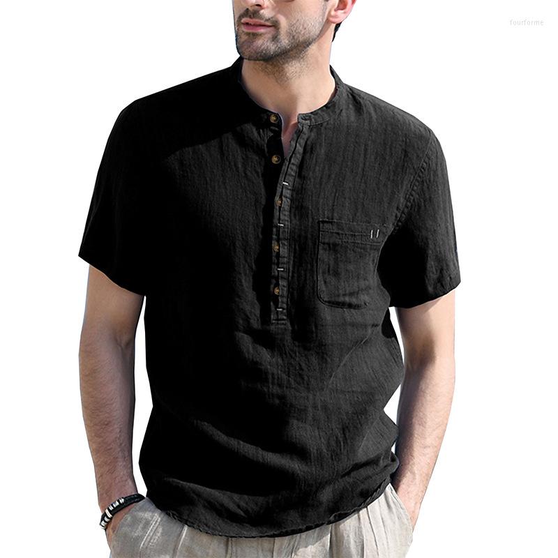 Men's Casual Shirts Black Cotton Linen Tee Men Summer Short Sleeve Breathable Henley Shirt Fashion Lightweight Beach Mens Clothing, White
Men's Casual Shirts Black Cotton Linen Tee Men Summer Short Sleeve Breathable Henley Shirt Fashion Lightweight Beach Mens Clothing, White