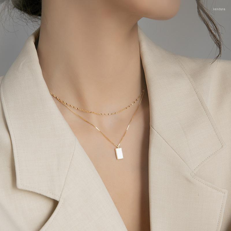 Pendant Necklaces 5pcs/Fashion Necklace Women White Fritillaria Titanium Steel Double Stacked Clavicle Square Accessories Jewelry
Pendant Necklaces 5pcs/Fashion Necklace Women White Fritillaria Titanium Steel Double Stacked Clavicle Square Accessories Jewelry