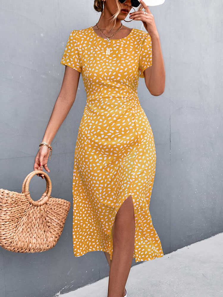 Casual Dresses 2023 Summer Floral Print Dress Women Backless Long Party Dress Ladies Yellow Green Oneck Slit Dress For Women Z0216, Yellow no belt
Casual Dresses 2023 Summer Floral Print Dress Women Backless Long Party Dress Ladies Yellow Green Oneck Slit Dress For Women Z0216, Yellow no belt