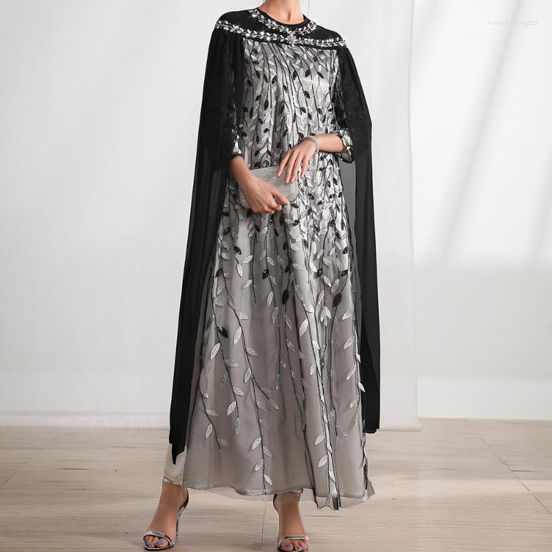 Ethnic Clothing Muslim Fashion Long Dress Black And White Leaf Mesh Embroidered Cape Moroccan Kaftan Evening Dresses Abaya Islamic
Ethnic Clothing Muslim Fashion Long Dress Black And White Leaf Mesh Embroidered Cape Moroccan Kaftan Evening Dresses Abaya Islamic