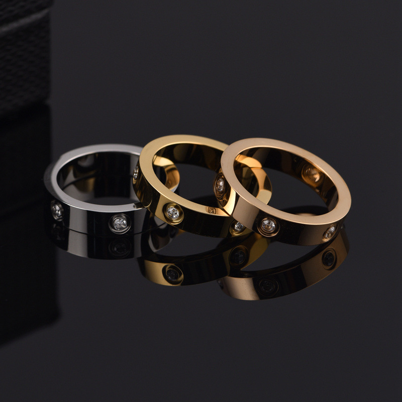 Designer Ring Love Screw RingTitanium Steel Ring Luxury Classic Women titanium steel gold-plated jewelry Six diamondsGold and silver Rose never fade
Designer Ring Love Screw RingTitanium Steel Ring Luxury Classic Women titanium steel gold-plated jewelry Six diamondsGold and silver Rose never fade