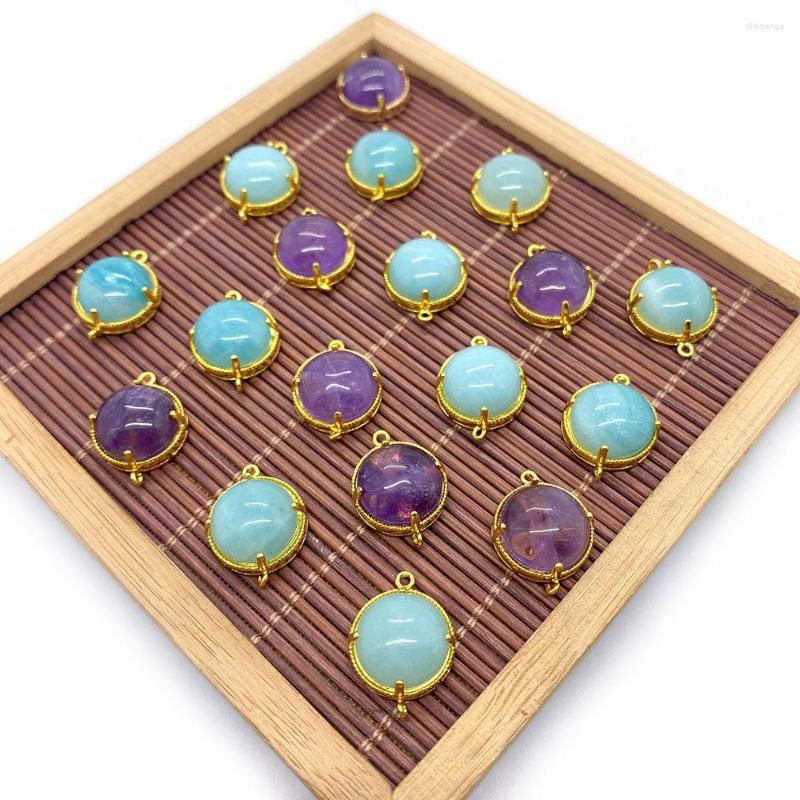 Pendant Necklaces Exquisite Round Connector Gold Color Natural Amethyst Ore Healing Fashion Jewelry Making DIY Bracelet Craft Accessories
Pendant Necklaces Exquisite Round Connector Gold Color Natural Amethyst Ore Healing Fashion Jewelry Making DIY Bracelet Craft Accessories