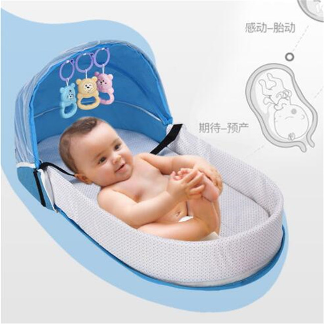 Portable Sleeping Baby Bed Cribs Newborns Nest Travel Beds Foldable Baby Nest Mosquito Net Bassinet Infant Sleeping Basket