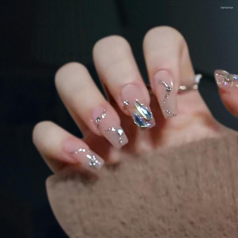 False Nails 1 Set Delicate Artificial Nail Harmless Mid Length Fake Full Cover Decorative Fashion Faux Diamond Press On, Nude
False Nails 1 Set Delicate Artificial Nail Harmless Mid Length Fake Full Cover Decorative Fashion Faux Diamond Press On, Nude