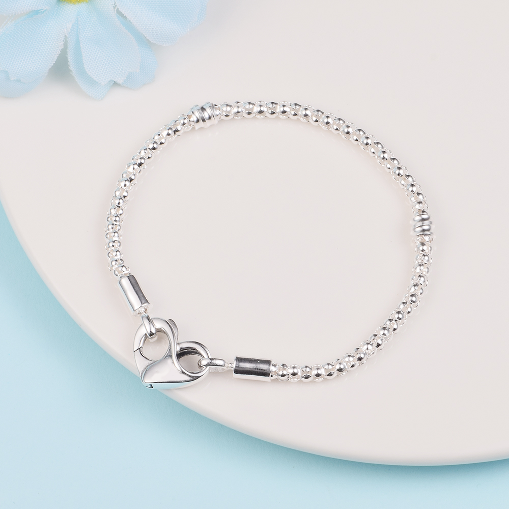 925 Sterling Silver Moments Studded Chain Bracelet Fits For European Pandora Charms and Beads
925 Sterling Silver Moments Studded Chain Bracelet Fits For European Pandora Charms and Beads