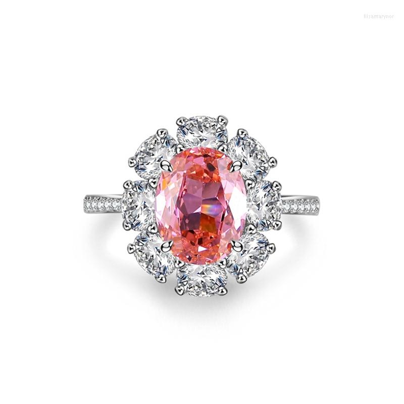 Cluster Rings Design Pink Artificial Cultivate High Carbon Diamonds Ring 925 Sterling Silver Flower For Women Jewelry Accessories
Cluster Rings Design Pink Artificial Cultivate High Carbon Diamonds Ring 925 Sterling Silver Flower For Women Jewelry Accessories