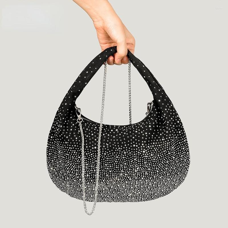 Evening Bags Dinner Party Diamond Crescent Bag Female Retro Super Flash Armpit Chain Single Shoulder Messenger, Black
Evening Bags Dinner Party Diamond Crescent Bag Female Retro Super Flash Armpit Chain Single Shoulder Messenger, Black