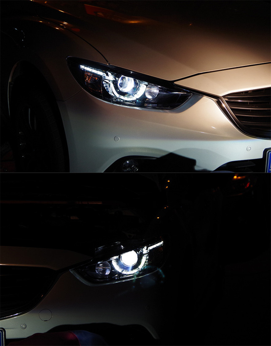 Car DRL Head Light Parts For Mazda 6 Atenza 20 13-20 16 LED Lamps High Beam Turn Signal Headlights