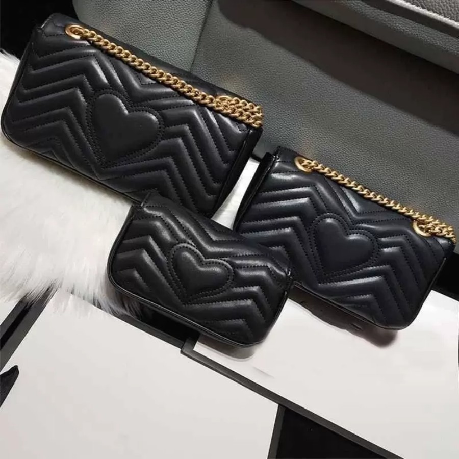 Luxury Women Shoulder Bags Fashion Designer handbags Genuine Leather For Lady Leather handbags letter Chain Cross body With box