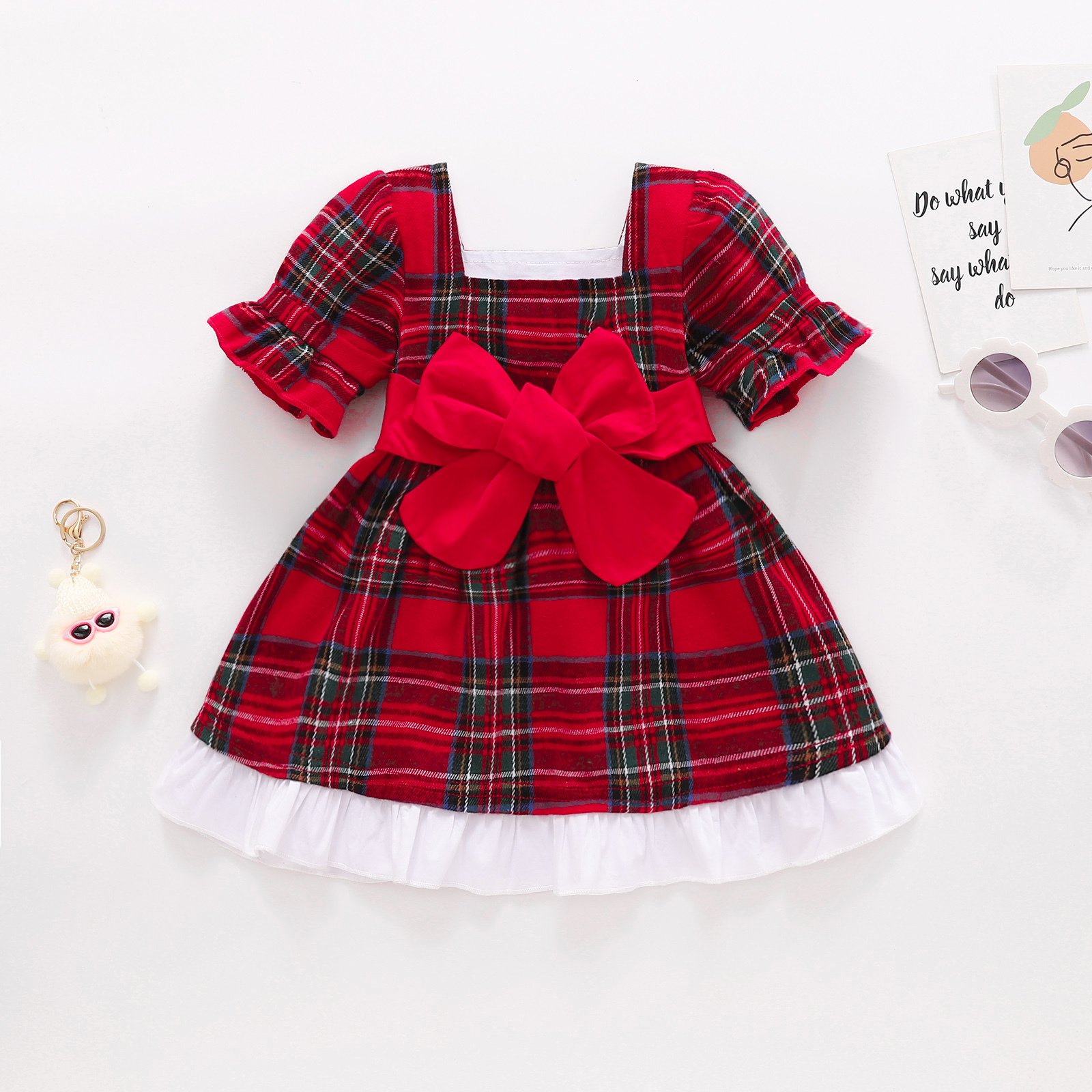 Girls Dresses Citgeett Summer Toddler Baby Casual Dress Puff Sleeve Lace Bowknot Plaid Xmas Clothes 230217, Pink
Girls Dresses Citgeett Summer Toddler Baby Casual Dress Puff Sleeve Lace Bowknot Plaid Xmas Clothes 230217, Pink