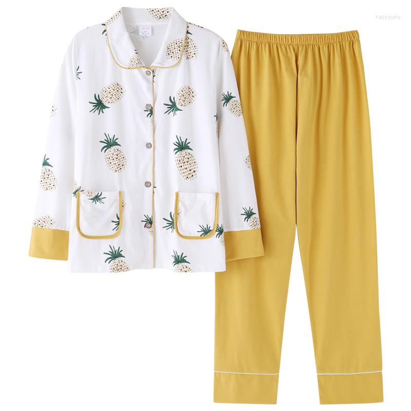 Women's Sleepwear Autumn Pijama Mujer Cotton Women Pajama Set Long Sleeve Turn-down Collar Cardigan Pyjama Femme Pajamas, Rlm439
Women's Sleepwear Autumn Pijama Mujer Cotton Women Pajama Set Long Sleeve Turn-down Collar Cardigan Pyjama Femme Pajamas, Rlm439