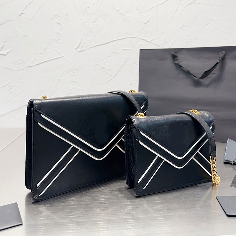 Envelope Messenger Bags Chain Crossbody Bag Women Handbags Wallet Genuine Leather Shoulder Bags Flap Wallets New Fashion Gold Metal Letter Handbag Hasp Hardware, Black
Envelope Messenger Bags Chain Crossbody Bag Women Handbags Wallet Genuine Leather Shoulder Bags Flap Wallets New Fashion Gold Metal Letter Handbag Hasp Hardware, Black