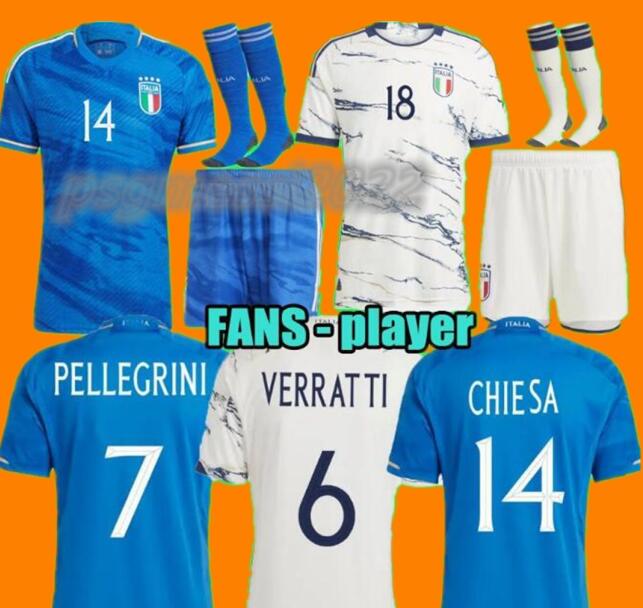 2023 italy soccer jerseys Italia 2324 maglie da calcio VERRATTI CHIESA GNONTO football Shirt T LORENZO PINAMONTI POLITANO GRIFO kit uniform Fans Player version 888