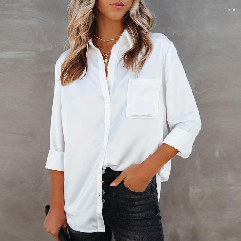 Women' Blouses White Silk Women Fashion Office Lady Tops Satin Elegant Blouse Casual Loose Black Shirts Woman 24259
Women' Blouses White Silk Women Fashion Office Lady Tops Satin Elegant Blouse Casual Loose Black Shirts Woman 24259