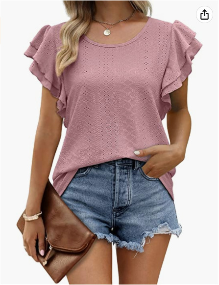European and American cross-border summer women' double-layer ruffles openwork long and short sleeves women' T-shirt, Beige
European and American cross-border summer women' double-layer ruffles openwork long and short sleeves women' T-shirt, Beige