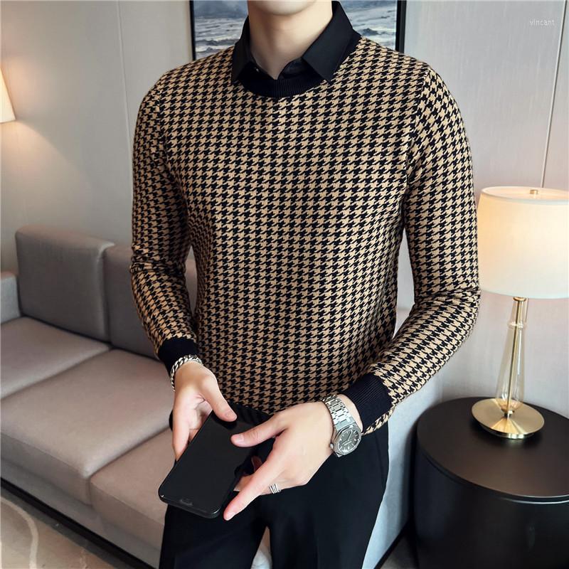 Men's Sweaters High Sense Thousand Bird Grid Fake Two Men's Shirt Collar Autumn Casual Trend Jacquard Stretch Pullover Sweater Men, Black
Men's Sweaters High Sense Thousand Bird Grid Fake Two Men's Shirt Collar Autumn Casual Trend Jacquard Stretch Pullover Sweater Men, Black