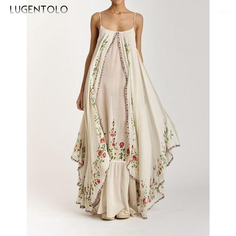 Casual Dresses Long Dress Women Big Swing Loose Print Stitching Strapless Spaghetti Strap Floor-Length Summer Lugentolo, Beige
Casual Dresses Long Dress Women Big Swing Loose Print Stitching Strapless Spaghetti Strap Floor-Length Summer Lugentolo, Beige
