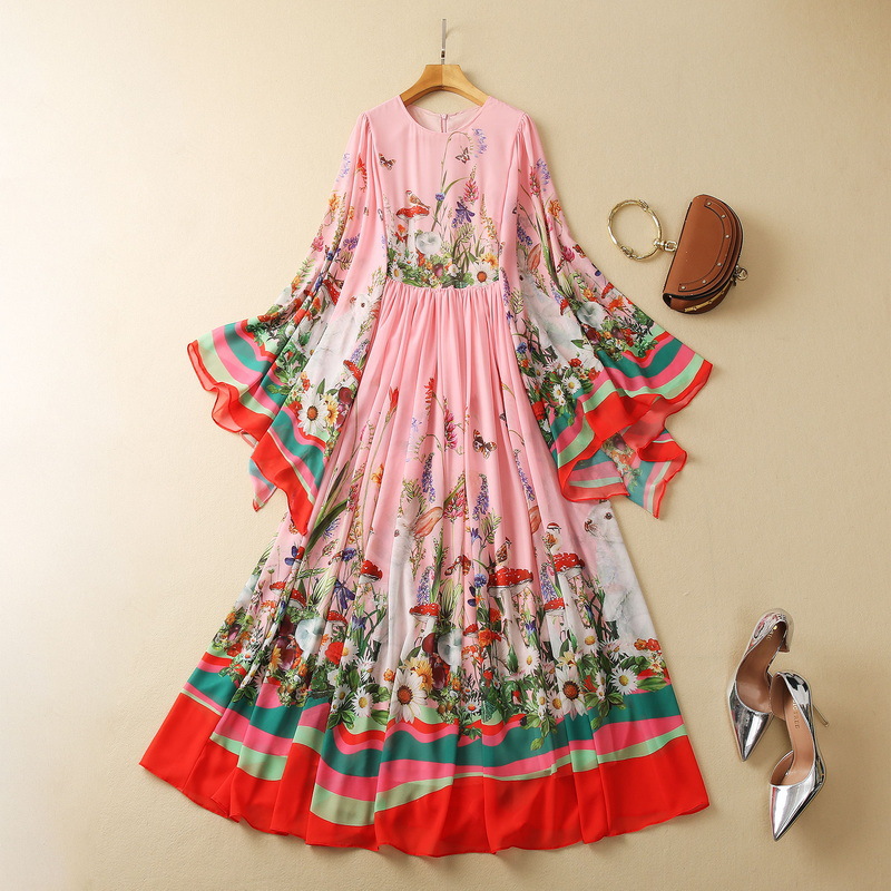 2023 Spring Pink Rabbit Floral Print Panelled Chiffon Dress Long Sleeve Round Neck Midi Casual Dresses S3F161938
2023 Spring Pink Rabbit Floral Print Panelled Chiffon Dress Long Sleeve Round Neck Midi Casual Dresses S3F161938