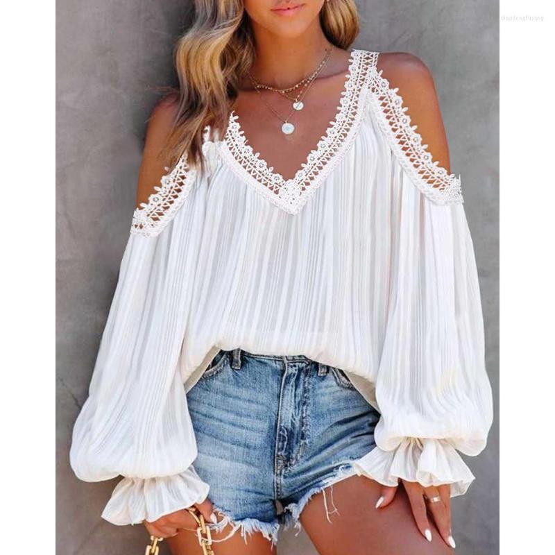Women' T Shirts 2023 Women Contrast Lace Cold Shoulder Lantern Sleeve Top Autumn Long Casual Solid Blouse Streetwear Pullover Tops Female, Lzr14374c
Women' T Shirts 2023 Women Contrast Lace Cold Shoulder Lantern Sleeve Top Autumn Long Casual Solid Blouse Streetwear Pullover Tops Female, Lzr14374c