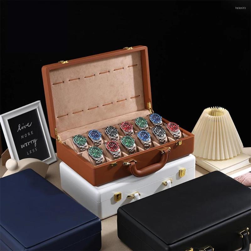 Watch Boxes 12 Slots Luxury Suitcase Storage Case Business Exhibition High-Grade Display Leather Collection
Watch Boxes 12 Slots Luxury Suitcase Storage Case Business Exhibition High-Grade Display Leather Collection