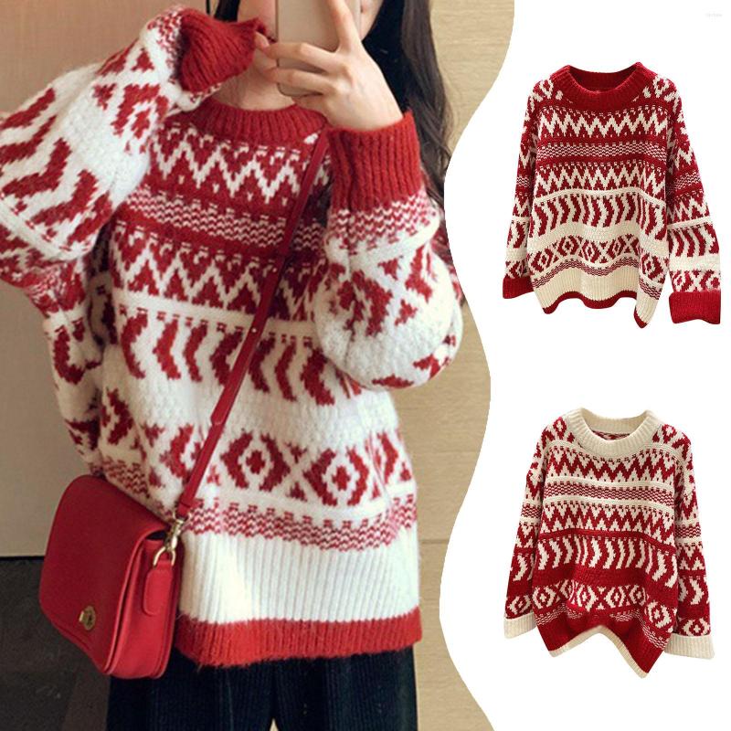 Women's Sweaters Womens Christmas Thick Sweater Autumn And Winter Loose Top Knitted, Red
Women's Sweaters Womens Christmas Thick Sweater Autumn And Winter Loose Top Knitted, Red