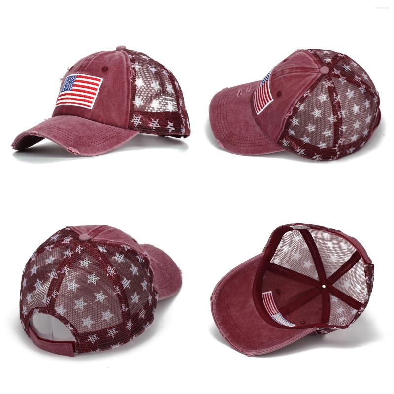 Ball Caps Ball Caps 4 Colors Distressed American Flag Star Cap Denim Baseball Women Jeans USA Hat