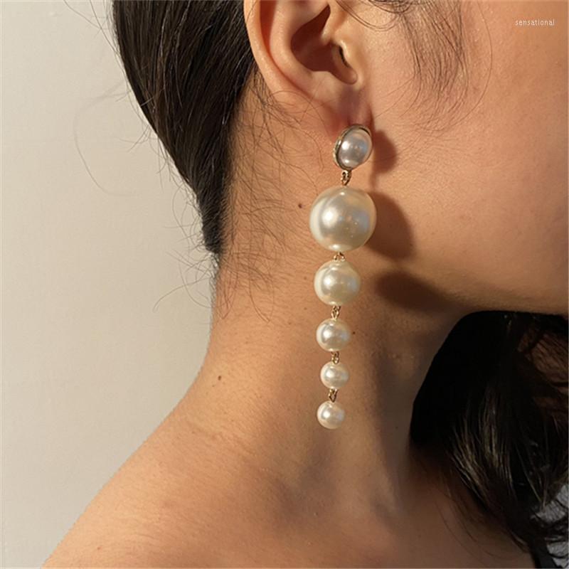 Dangle Earrings Creative Jewelry Contracted Fashion Tide Female Exaggerated Personality Size Asymmetry Pearl Ms Gift
Dangle Earrings Creative Jewelry Contracted Fashion Tide Female Exaggerated Personality Size Asymmetry Pearl Ms Gift
