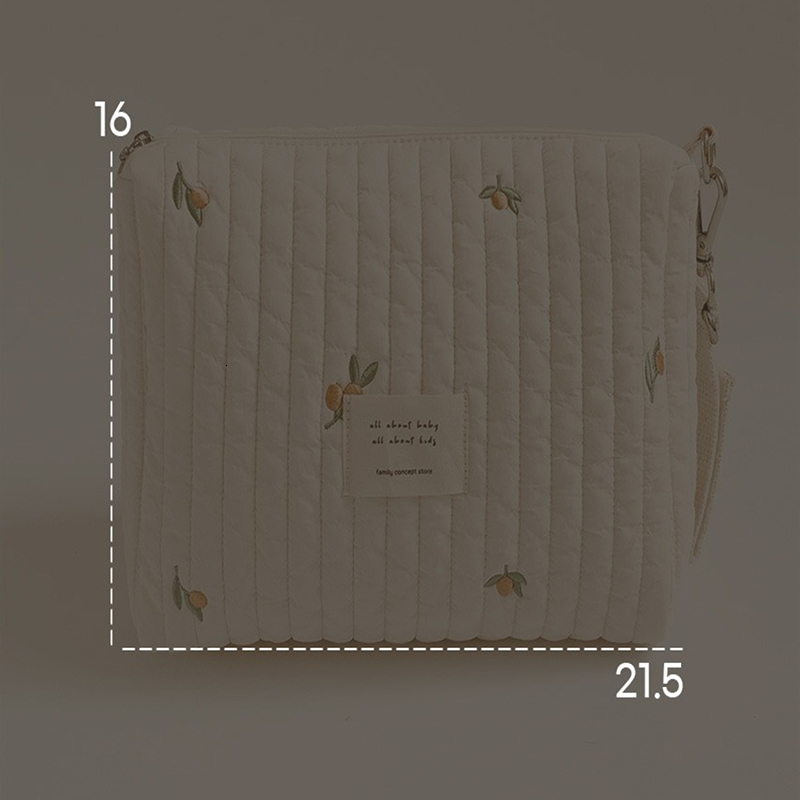 Diaper Bags Cute Bear Embroidery Mommy Single Cotton Mom Organizer Zipper born Baby Diaper Nappy Travel Stroller Storage 230217