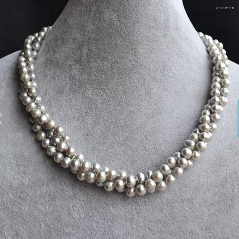 Chains Hand Knotted 3 Rows Necklace Natural 6-7mm Gray Freshwater Pearl Sweater Chain Nearly Round 18-20inch
Chains Hand Knotted 3 Rows Necklace Natural 6-7mm Gray Freshwater Pearl Sweater Chain Nearly Round 18-20inch