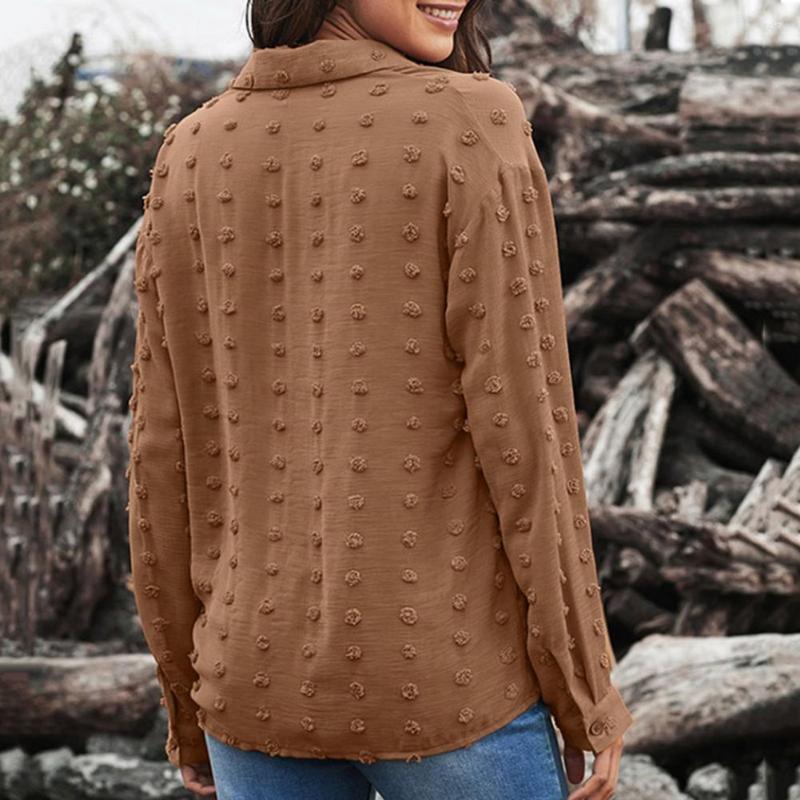Women's Blouses Sweat Absorbing Stylish Solid Color Women Shirt Dot Print Casual Buttons Closure Streetwear, Auburn
Women's Blouses Sweat Absorbing Stylish Solid Color Women Shirt Dot Print Casual Buttons Closure Streetwear, Auburn