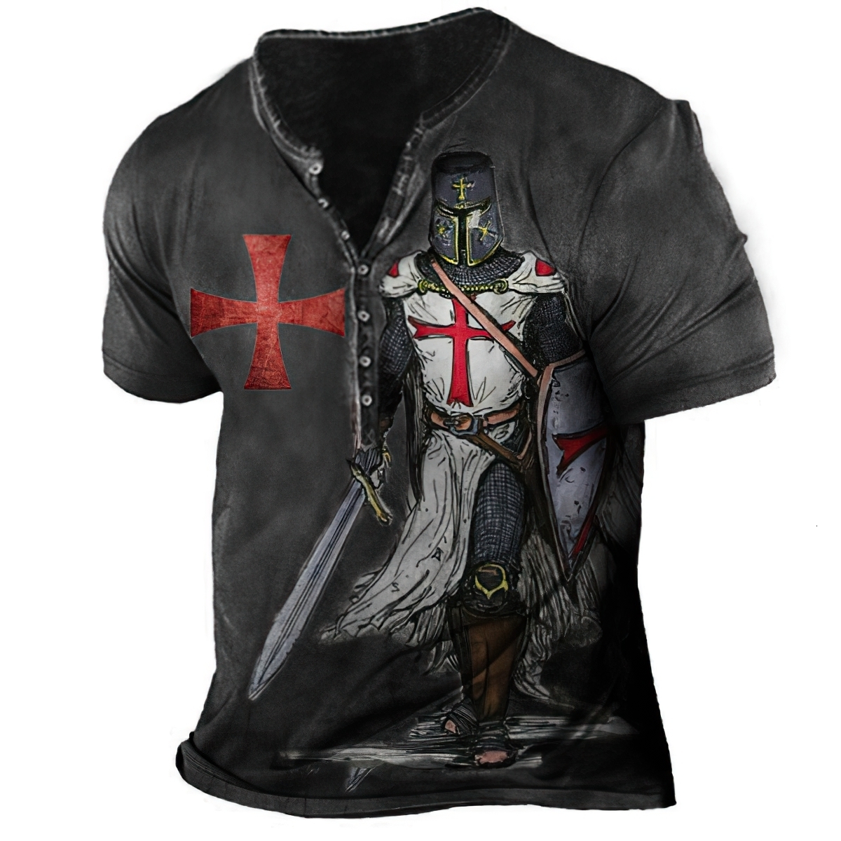 Men's T-Shirts Vintage Print T Shirts Knights Templar Summer Tees Cotton Button-Down V-Neck Loose Short Sleeve Samurai Pattern Tops 230217, Dx7kou-0912-001
Men's T-Shirts Vintage Print T Shirts Knights Templar Summer Tees Cotton Button-Down V-Neck Loose Short Sleeve Samurai Pattern Tops 230217, Dx7kou-0912-001