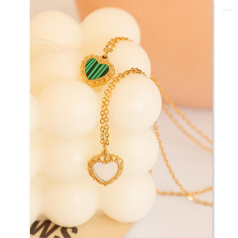 Pendant Necklaces Malachite Shell Inlaid Heart Shaped Lace Female Necklace Earrings Court Gentle Design Retro Europe And America
Pendant Necklaces Malachite Shell Inlaid Heart Shaped Lace Female Necklace Earrings Court Gentle Design Retro Europe And America