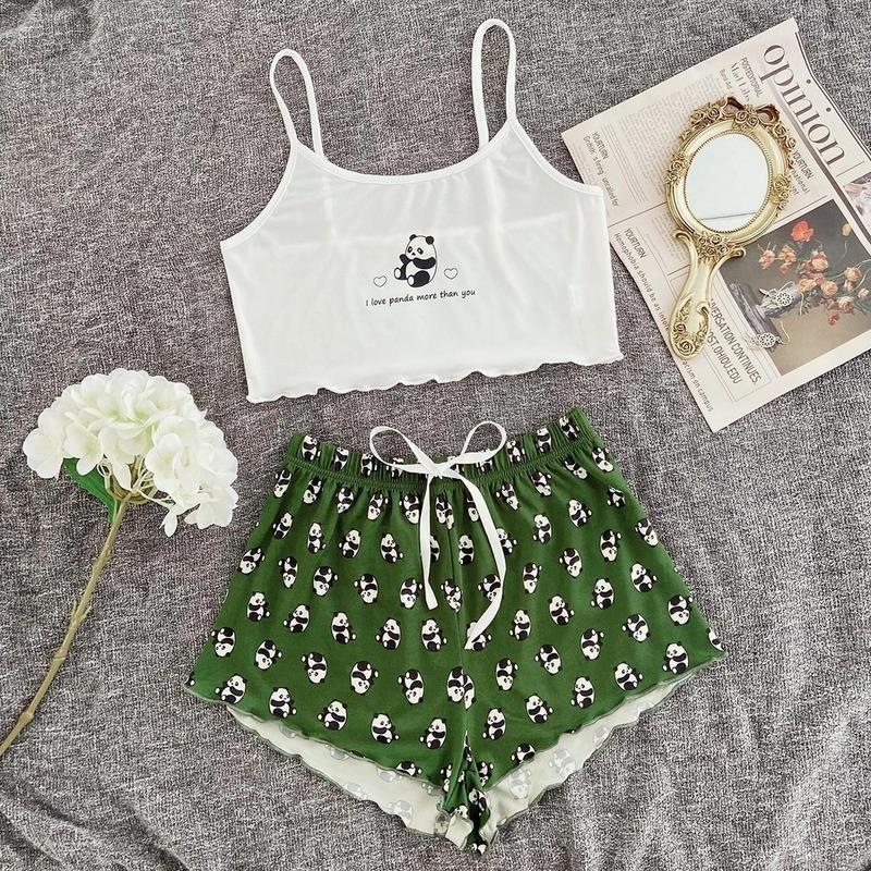 Women' Sleepwear Ladies Pajamas Set Women' Shorts And Crop Top Summer Home Wear Sexy Clothes Drop, Green
Women' Sleepwear Ladies Pajamas Set Women' Shorts And Crop Top Summer Home Wear Sexy Clothes Drop, Green