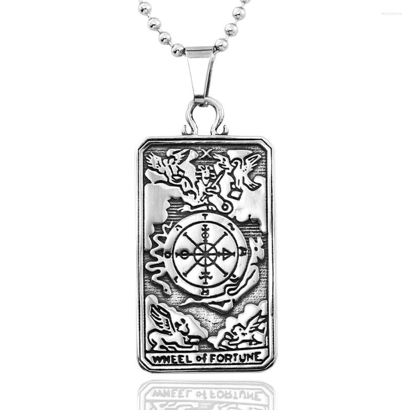 Pendant Necklaces Wheel Off Fortune Steel Men Vintage Tarot Card Trendy Chain Fashion Jewelry
Pendant Necklaces Wheel Off Fortune Steel Men Vintage Tarot Card Trendy Chain Fashion Jewelry