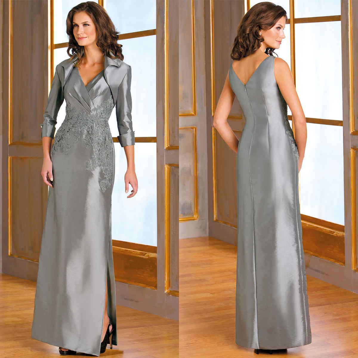 Elegant Mother of The Bride Suits Two Pieces Dress Coat Satin with Applicants Zipper Floor Length Split Wedding Guest Dress Custom Plus Size Mother Gowns
Elegant Mother of The Bride Suits Two Pieces Dress Coat Satin with Applicants Zipper Floor Length Split Wedding Guest Dress Custom Plus Size Mother Gowns